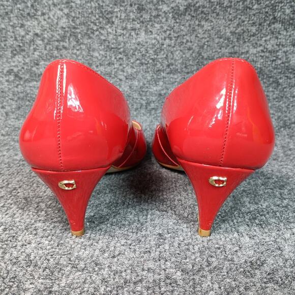 Coach Red Patent Leather Heels Women Size 11 Pointed Toe Low Heel - Picture 3 of 9